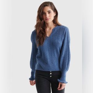 Lucky Brand Relaxed Peasant Sweater in French Blue Heather